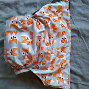 Fox themed cloth diaper